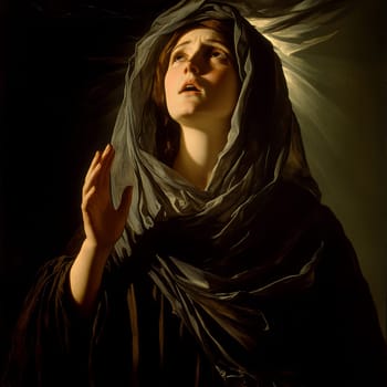Portrait of Saint Magdalene. AI generative.