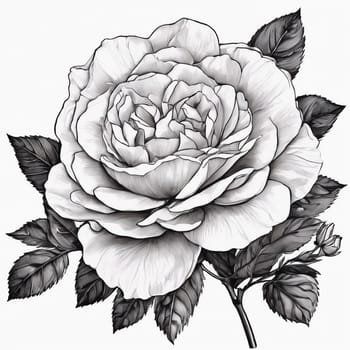 Rosa damascena isolated