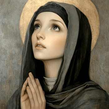 Portrait of Saint Magdalene. AI generative.