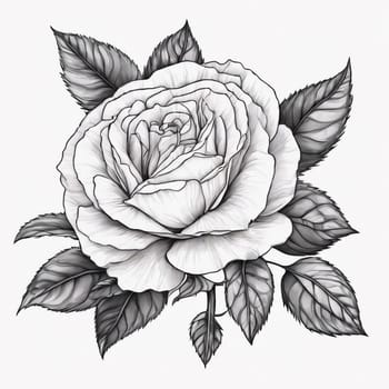 Rosa damascena isolated