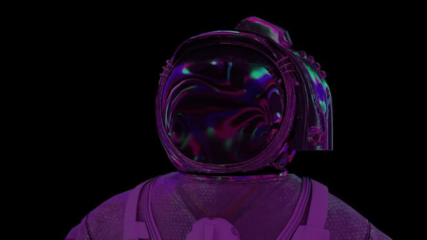 Cosmonaut with liquid reflection. Computer generated 3d render