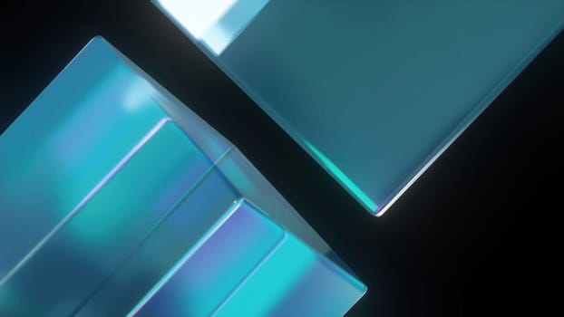 Glass rectangles composition. Computer generated 3d render
