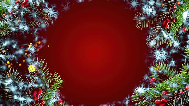 Christmas tree branch. Computer generated 3d render