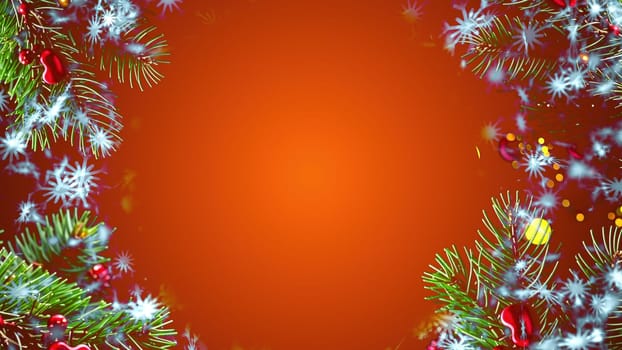 Christmas tree branch. Computer generated 3d render