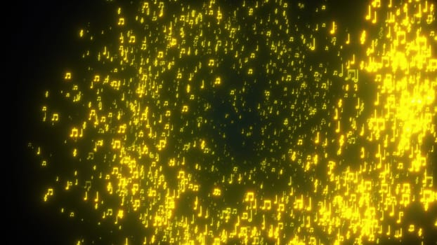 Golden musical notes. Computer generated 3d render