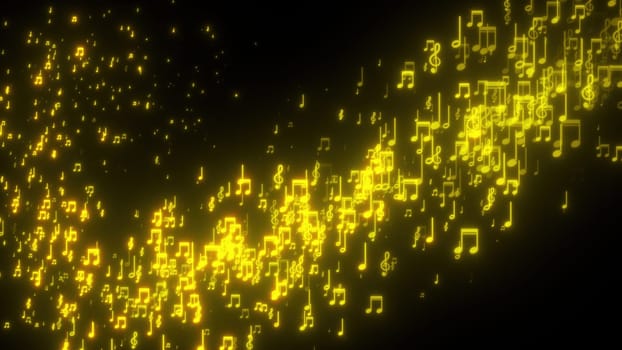 Golden musical notes. Computer generated 3d render