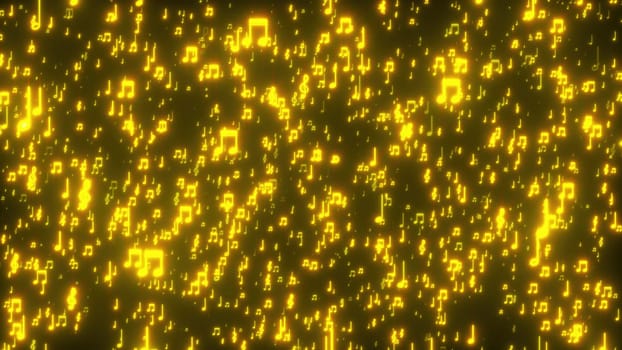 Golden musical notes. Computer generated 3d render