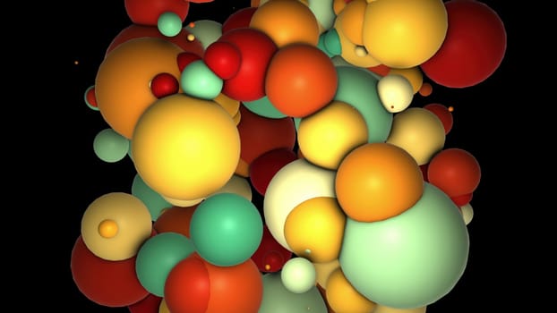 Abstract colorful spheres. Computer generated 3d render