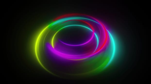 Luminous Swirling Glowing Circles. Computer generated 3d render