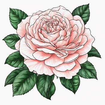Rosa damascena isolated