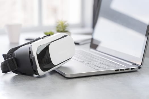 virtual reality headset laptop. Resolution and high quality beautiful photo