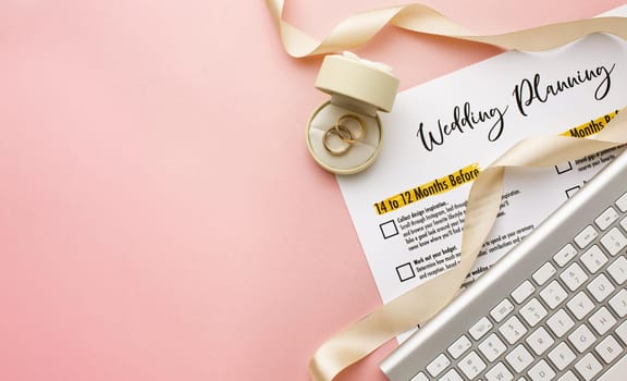 wedding planner keyboard top view. Resolution and high quality beautiful photo