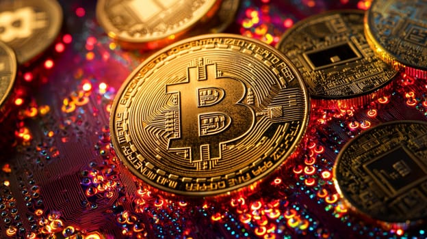 This image visualizes the intricate network of Bitcoin, representing its decentralized structure and global reach. The connections symbolize the blockchain technology that underpins cryptocurrency, showcasing its complexity and interconnectivity in a digital world.