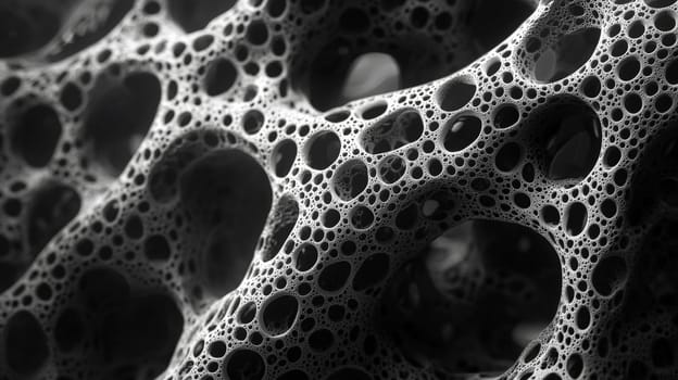 This high-resolution image showcases black filigree fractal biogen nanostructures, featuring intricate designs with stunning detail and sharp contrast. The visual complexity and precision highlight the intersection of nature-inspired art and scientific innovation, making it a striking representation of microscopic patterns at an extraordinary scale.