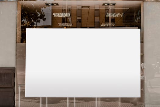 white blank billboard advertisement transparent glass. Resolution and high quality beautiful photo