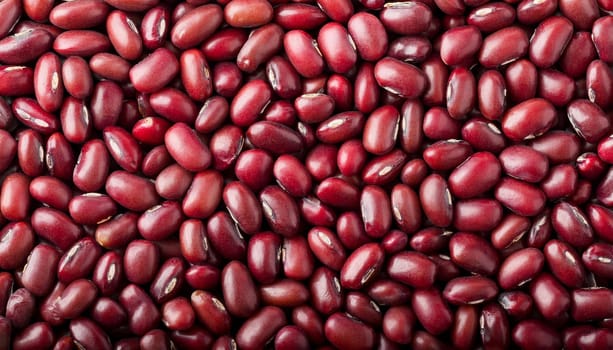 azuki beans top flat view, AI generated image