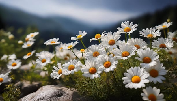 chamomile flowers of Chamaemelum, AI generated image