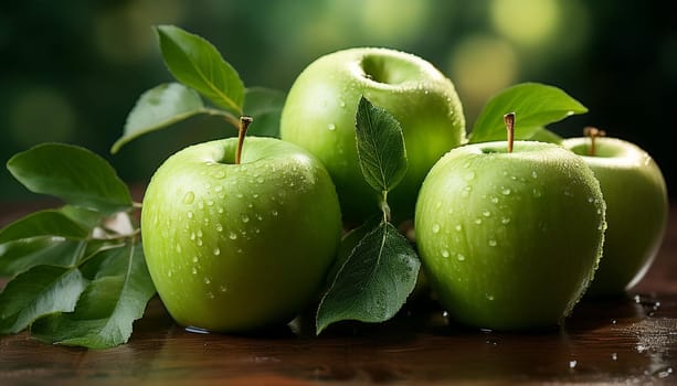 green apples granny smith fruits, AI generated image