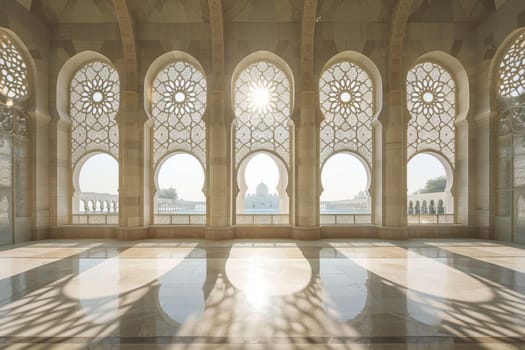 Elegant Islamic design against a clean backdrop, showcasing artistic expression and craftsmanship.