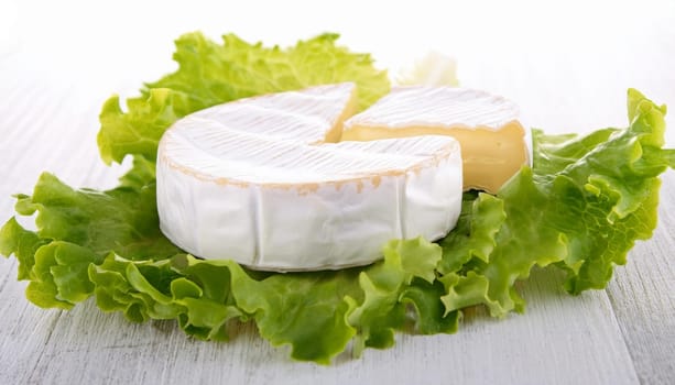 cheese with lettuce leaf, AI generated image