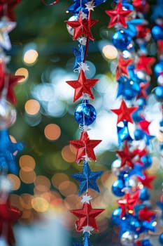 Festive decorations with patriotic colors for Patriot Day.