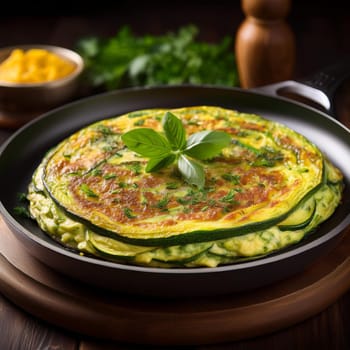 zucchini omelette vegetarian food, AI generated image