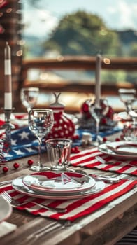 Decorated setting with stars and stripes for Patriot Day.