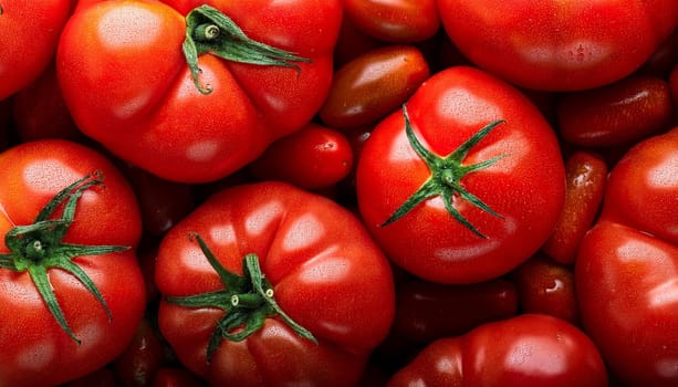 tomatoes vegetables flat view, AI generated image