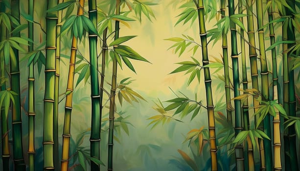 bamboo trees illustration useful as a background, AI generated image