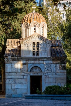 Church Theotokos Gorgoepikoos and Agios Eleytherios Athens, Greece. This church is from the 12th century.