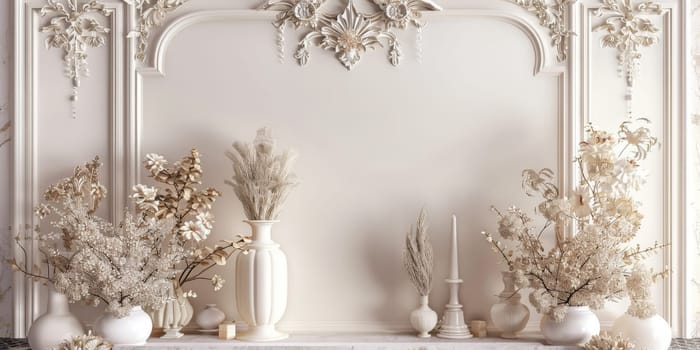 Decorative mockup setup showcasing ornamental details for a luxurious touch.