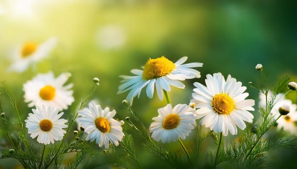 chamomile flowers of Chamaemelum, AI generated image