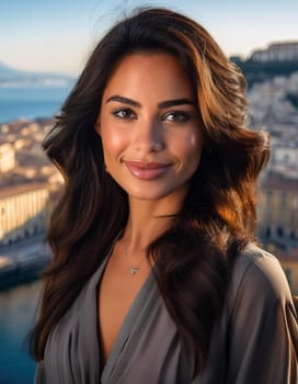 pretty young woman portrait, AI generated image