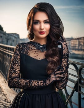 pretty young goth woman, AI generated image