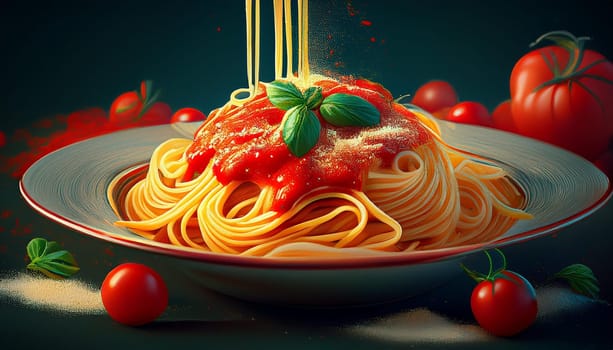 spaghetti al pomodoro pasta, AI generated image