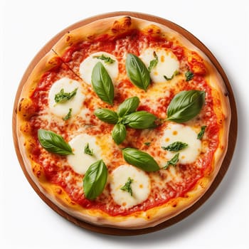 margherita pizza traditional Italian baked food, AI generated image