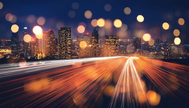 city light bokeh background, AI generated image