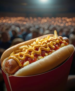 hot dogs, fries for film . AI generative.