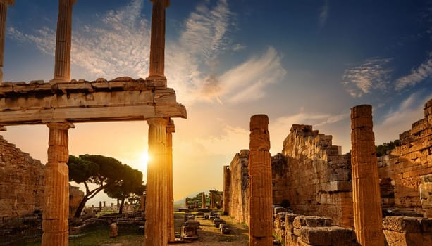ruins of ancient greek city, AI generated image