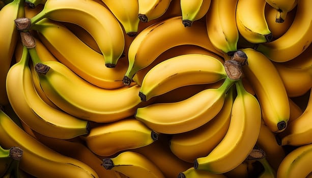 bananas fruits vegetarian food flat top view, AI generated image