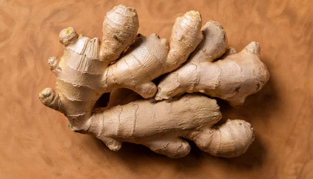ginger roots flat view, AI generated image