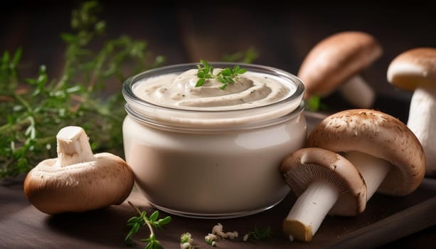 mushrooms cream soup, AI generated image