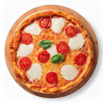 pizza margherita vegetarian food, AI generated image