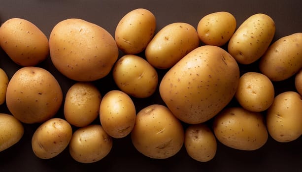 potatoes vegetables flat view, AI generated image