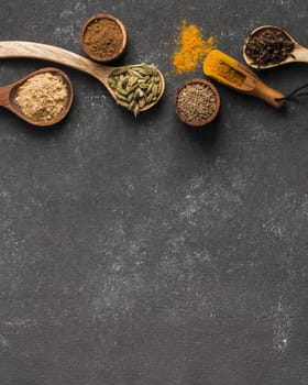 top view spices frame with copy space. Resolution and high quality beautiful photo