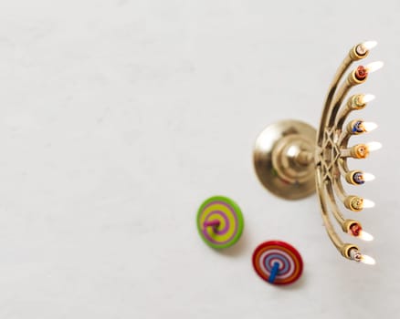top view traditional jewish menorah. Resolution and high quality beautiful photo