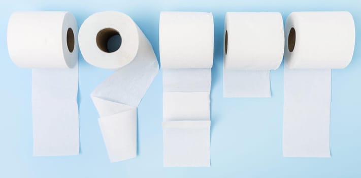 top view toilet paper rolls unfolded. Resolution and high quality beautiful photo
