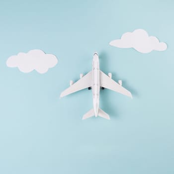 toy plane clouds blue background. Resolution and high quality beautiful photo