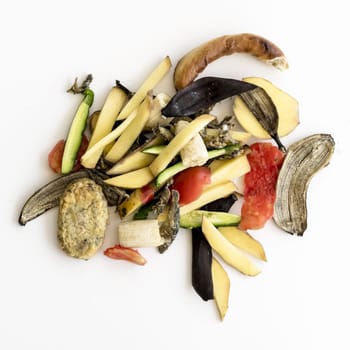 top view waste with organic vegetables. Resolution and high quality beautiful photo