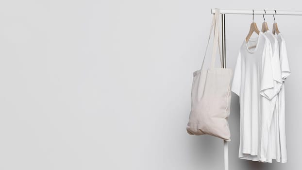 tote bags white shirts copy space background. Resolution and high quality beautiful photo